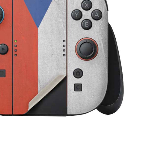 Czech Republic Flag Distressed Nintendo Switch 2 (2025) Joy-Con Controller Skin